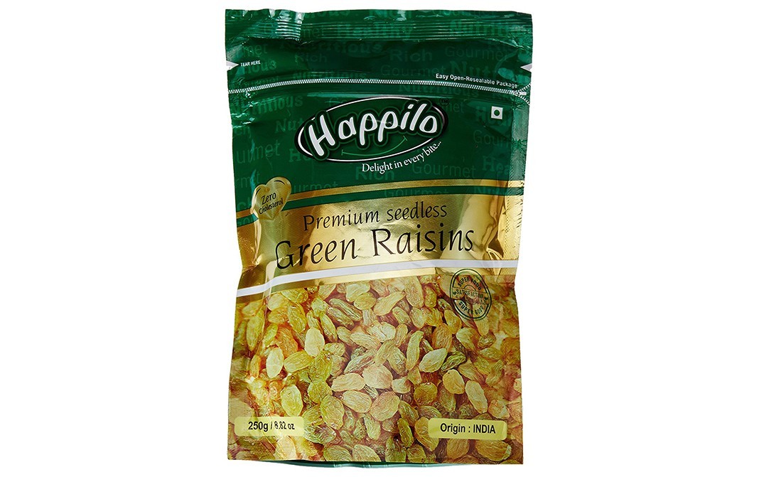 Happilo Premium Seedless Green Raisins   Pack  250 grams